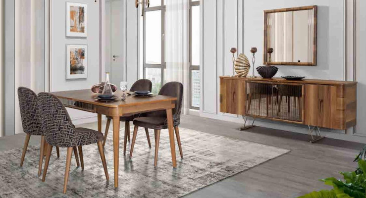 Mesa diseño sillas 5 piezas comedor madera mesas grupo de comedor conjunto de sillas nuevo