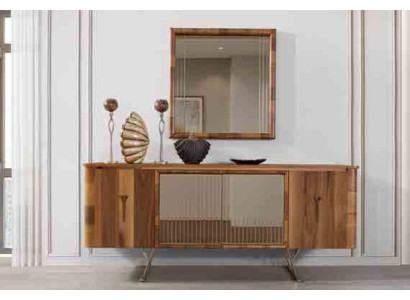 Aparadores de madera Armario Muebles Cómodas Marrón Nuevo Aparador con espejo Credenza