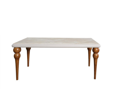 Aspecto de mármol: mesa de comedor, muebles de mesa de comedor de cocina de 180x94 cm.