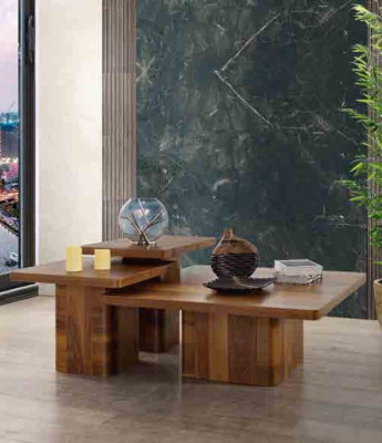 Juego de mesa de café de madera de 3 piezas conjunto de mesas de madera para sala de estar sofá muebles
