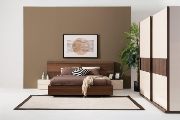 Luxury bedroom bed double beds design furniture 180x200 cm brown Hotel  Lujo cama de dormitorio doble camas diseño muebles 180x200 cm marrón Hotel