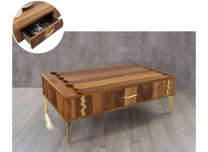 Mesa auxiliar de madera para sala de estar de diseño.