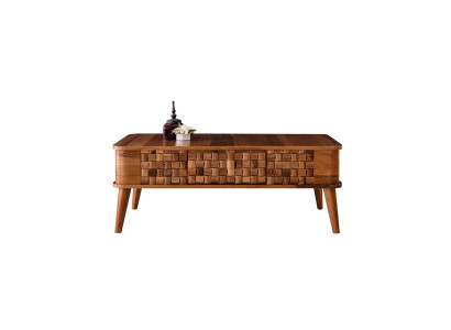 Diseño de mesa de café rectangular de madera para sala de estar, muebles modernos y de lujo.
