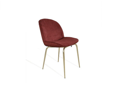 Silla de comedor con respaldo rojo dorado de metal, silla de comedor muebles de comedor sillas silla de salón nuevo