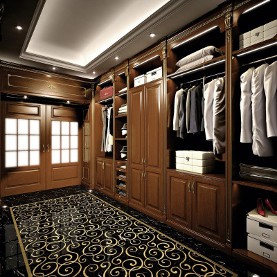 Armario empotrado de lujo Vestuario clásico Armario a medida