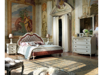 Diseño de dormitorio Juego completo de 5 piezas Cama Mesita de noche Cómoda Conjuntos italianos