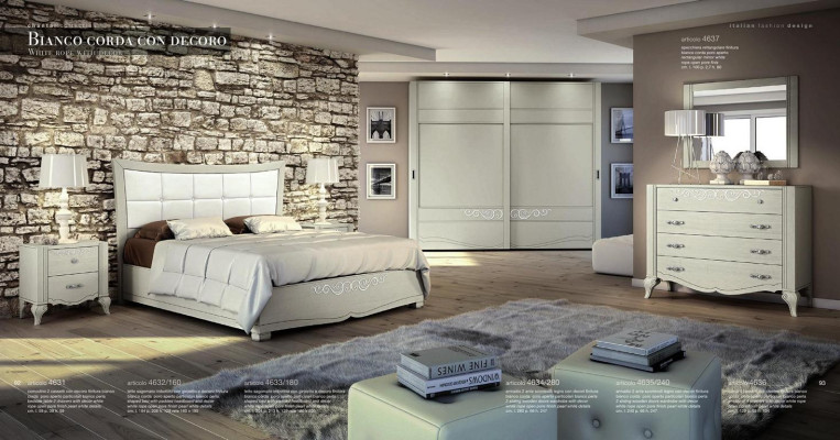 Conjunto de lujo 6 piezas dormitorio cama mesita de noche armario cómoda espejo madera