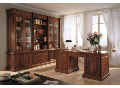 Muebles de oficina de madera maciza, escritorio, estantería, mesa, estante, armario de 2 piezas.