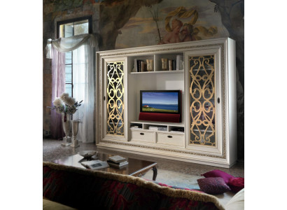 Mueble de televisión de pared empotrada de madera maciza moderno de madera auténtica nuevo
