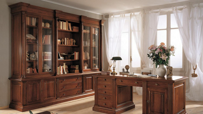 Biblioteca de oficina Armario de madera Armario de oficina Estante Armarios Vitrina Muebles italianos