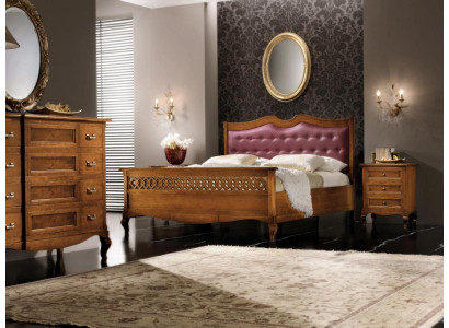 Cama de dormitorio de diseñador italiano 2x mesitas de noche cómoda 4 piezas set nuevo