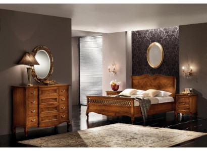 Cama mesa de noche cómoda 4 piezas. Juego de dormitorio Diseño Clásico Lujo Camas Nuevas