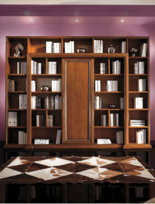 Estantería de libros Muebles italianos Estante de madera Armarios Estantes Vitrina Aparador