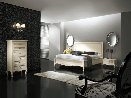 Diseño Clásico de Grupo de Lujo de Camas de Madera con Mesita de Noche Conjunto de Dormitorio de 4 Piezas.