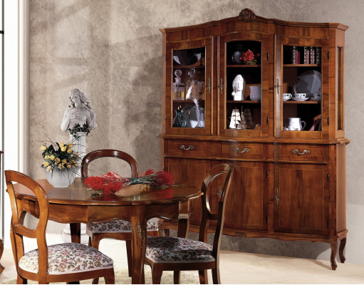 Mueble de aparador Vitrina Bufé Armario de cristal Armario de madera Muebles macizos Italia vidrio