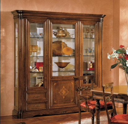 Vitrina de 3 puertas de vidrio Armario Vitrinas Salón Armarios Diseño Armario Muebles Vidrio Nuevo