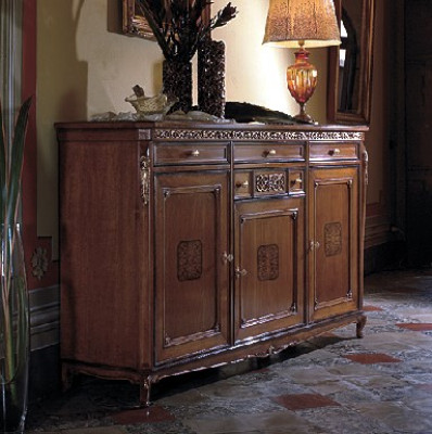 Cómoda Aparador Credenza Marrón Madera Maciza Armario Muebles Cómodas Aparadores