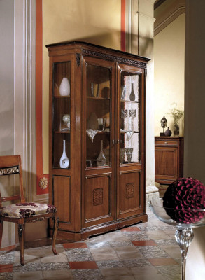 Mueble grande de madera marrón vitrina de lujo armario de vitrina diseño muebles italianos