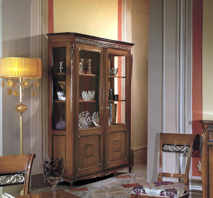 Vitrina de cristal Armario de madera maciza Vitrina Mueble de salón Aparador Madera maciza