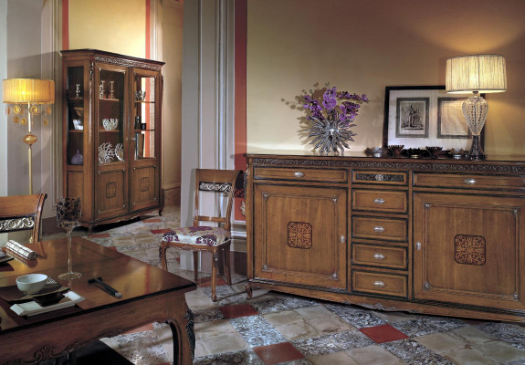 Vitrina de cristal Armario de madera maciza Vitrina Mueble de salón Aparador Madera maciza