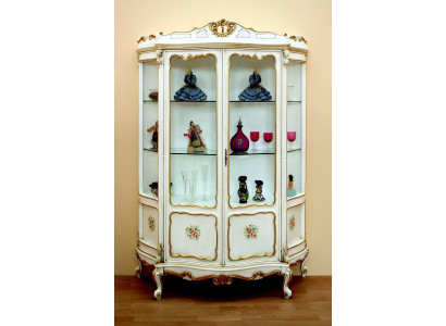 Armario de cristal Vitrina Muebles barrocos Mobiliario italiano Vitrinas Armarios de vidrio