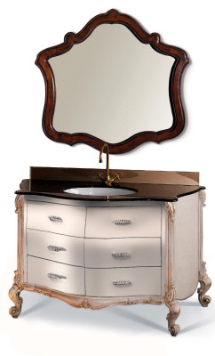 Diseño de muebles de baño de baño de 2 piezas. Conjunto de armario lavamanos iluminación.