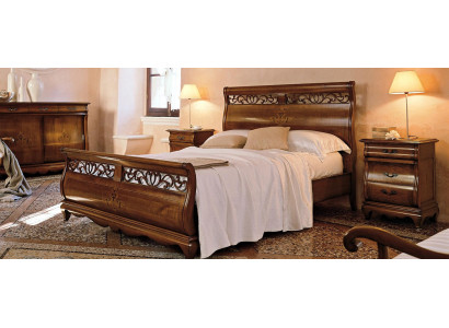Cama de madera cama doble muebles de dormitorio cama de madera maciza marrón muebles italianos
