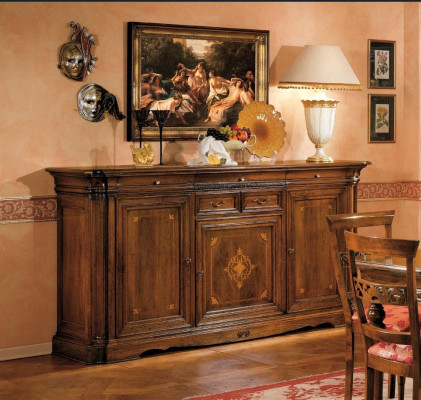 Aparador Diseño Cómoda Mueble Bajo Armario Sala de Estar Estante Madera Armarios