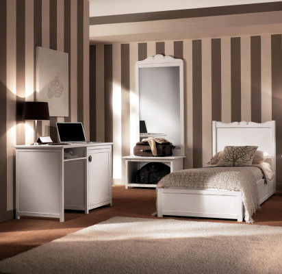 Cama Escritorio Dormitorio Diseño Hotel Conjuntos de Mobiliario Espejo Set de 4 piezas