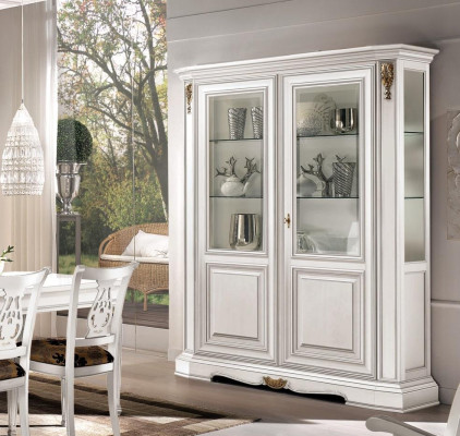 Vitrinas Sala de estar Blancas Armarios Credencia Blanco claro Vitrina Armario Clásico