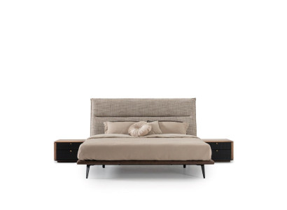 Diseño de cama de dormitorio de loft moderno estilo de cama de lujo gris nueva en estilo de muebles tapizados.