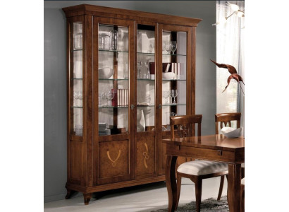 Vitrine Muebles de salón Cómoda Madera maciza Vitrinas Armario de vidrio Madera maciza.