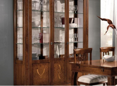 Vitrine Muebles de salón Cómoda Madera maciza Vitrinas Armario de vidrio Madera maciza.