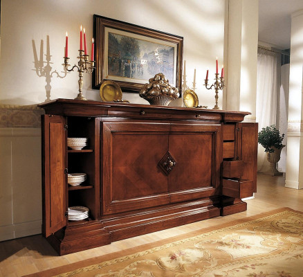 Estilo antiguo de lujo Aparador Cómoda Buffet Cómoda estante Armario Cómoda de vidrio