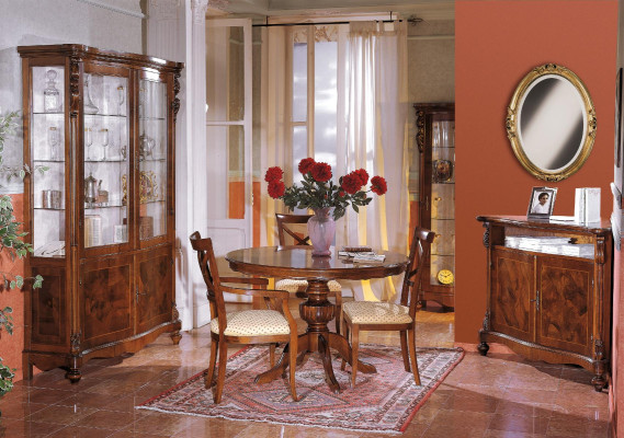 Muebles de madera de lujo Armario Vitrina Estante Archivador Armario de cristal Antiguo