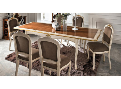 Barroco Antiguo Mesa de comedor Mesa Madera real Diseño clásico Mesas Italia