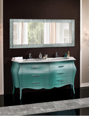 Set de lavabo con espejo, diseño de lujo, espejo de mesa, armario, muebles nuevos.