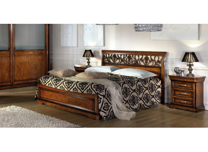 Cama de lujo de madera con conjunto de dormitorio, camas 2x, mesita de noche, consola y mesa auxiliar de 3 piezas.