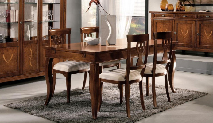 Mesa de comedor con imitación de madera sorprendentemente real: diseño moderno y lujo para su comedor.