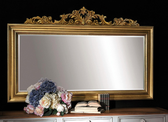 Marco de madera real de diseñador clásico Espejo XXL 184x117 Espejo - Modelo BV