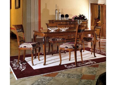Juego de sillas de comedor de 4 piezas, diseño clásico tapizado en madera nueva.
