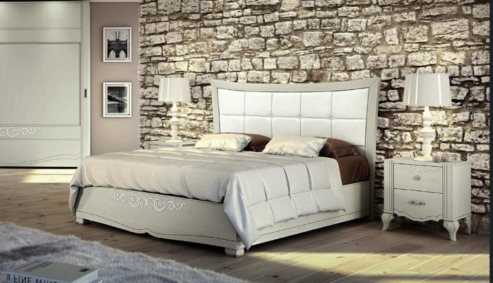 Cama Acolchada Diseño Lujo Cama Doble Dormitorio Madera Moderna Estructura de Cama Nueva