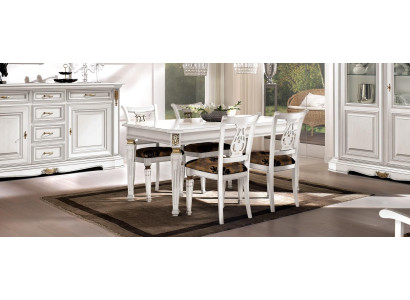 Mesa de comedor Mesas de comedor de lujo en madera blanca diseño moderno muebles italianos