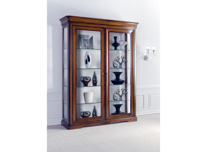 Vitrina de salón, armario, estantería de libros, aparador, muebles clásicos, estantes, madera.