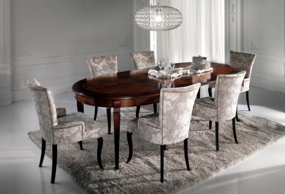 Mesa de comedor de lujo Muebles de diseño italiano Mobiliario Mesas de madera maciza Nueva mesa