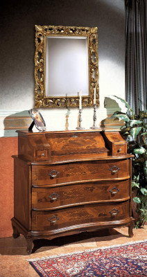 Cómoda de madera estilo italiano, muebles de lujo, cómoda estilo barroco antiguo nuevo.