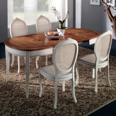 Mesa de comedor estilo antiguo de madera maciza Mesa de comedor italiana Mesa de madera Muebles