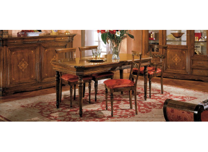 Set de 4 sillas de comedor de madera modernas con respaldo de grupo.