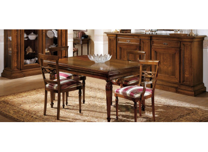 Juego de comedor Conjunto de comedor Clásico de madera maciza de 4 piezas Conjunto de sillas 4x Sillas