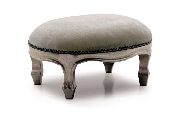 Taburete Acolchado Asiento Textil Relax Complementario Sofá Banco de Asiento Taburete R1 Diseñador Lujo
